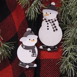 2/Set Black & White Sneaker Snowman Ornaments