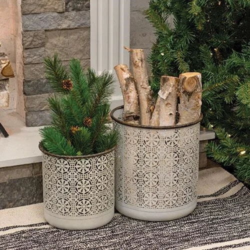 2/Set Snowflake Cutout Metal Buckets