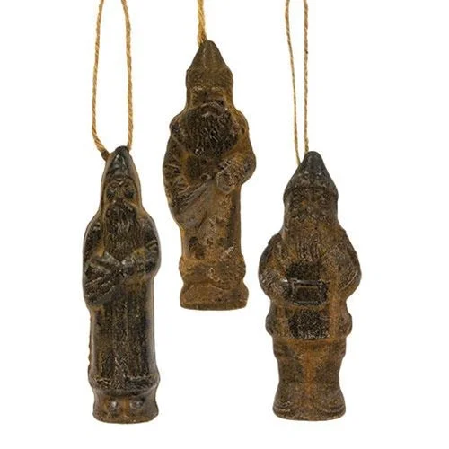 3/Set Beeswax Santa Ornaments