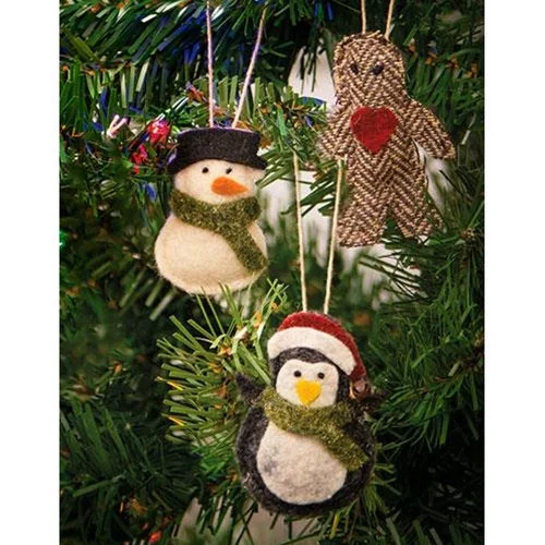 3/Set Felt Christmas Ornaments