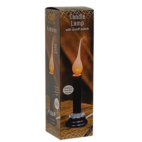 5" Black Electric Flicker Candle Lamp