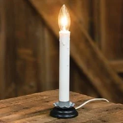 7" White Electric Candle Lamp