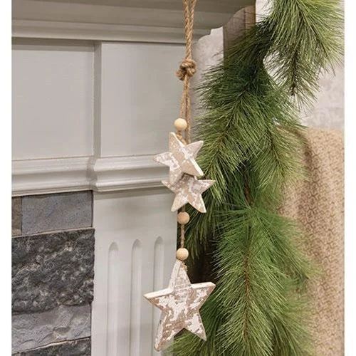 Beaded Snowy Triple Star Hanger