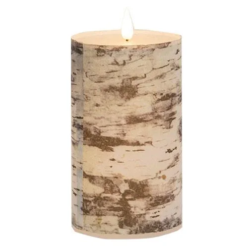 Birch Look LED Timer Pillar 3.5" x 6"