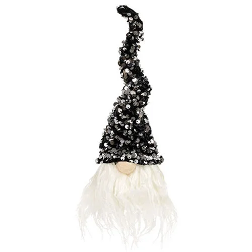 Black Sequin Gnome Bottle Topper