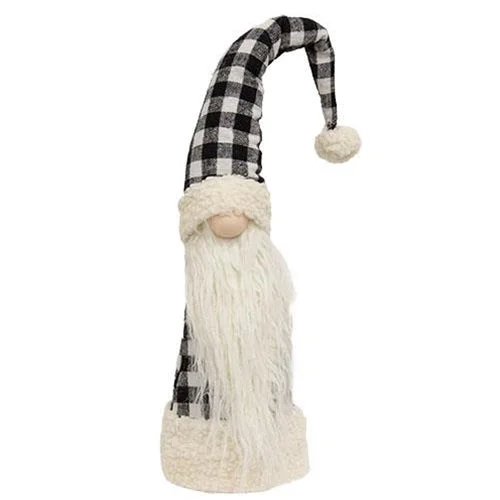 Black & White Buffalo Check Gnome Tree Topper