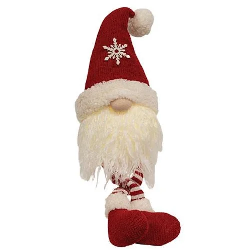 Candy Cane Striped Dangle Leg Gnome w/LED Light