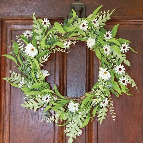 Cape Daisy Astilbe & Herb Twig Wreath