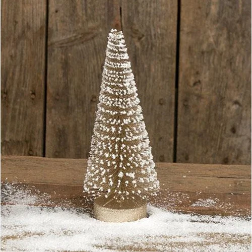 Champagne White Glitter Tree 10"