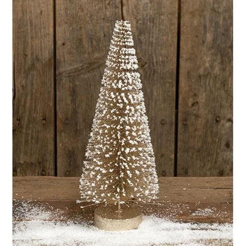 Champagne White Glitter Tree 12"