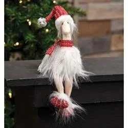 Christmas Red Sparkle Ostrich w/Dangle Legs