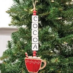 Cocoa Christmas Wooden  Tile Hanger