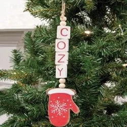 Cozy Mitten Christmas Wooden  Tile Hanger