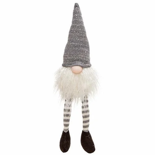 *Dangle Leg Grey Hat Santa Gnome