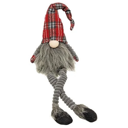 Dangle Leg Plaid Santa Gnome