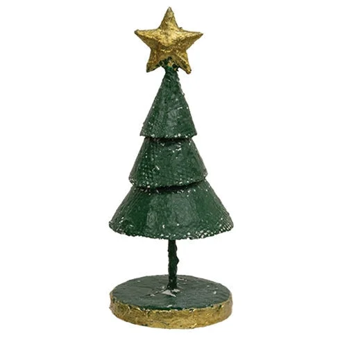 Distressed Textured Metal Christmas Tree 7.25"