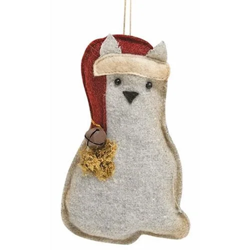 Felt Santa Cat Ornament