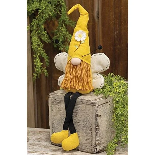 Honey Bee Curly Dangle Leg Gnome