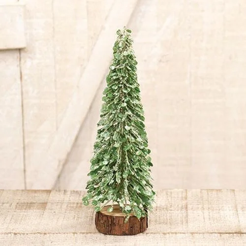 Icy Boxwood Brush Tree 12"