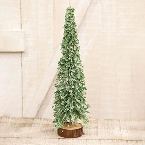 Icy Boxwood Brush Tree 16"