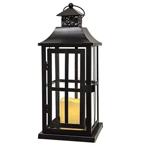 *Iron and Glass LED Lantern