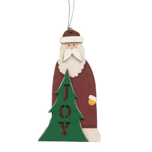 Joy Santa Ornament