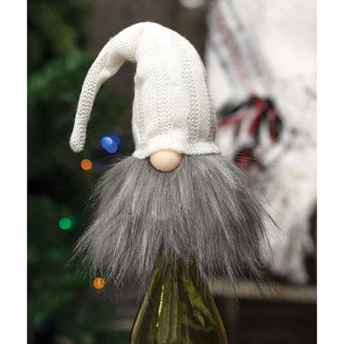 Knit Cream Gnome Bottle Topper