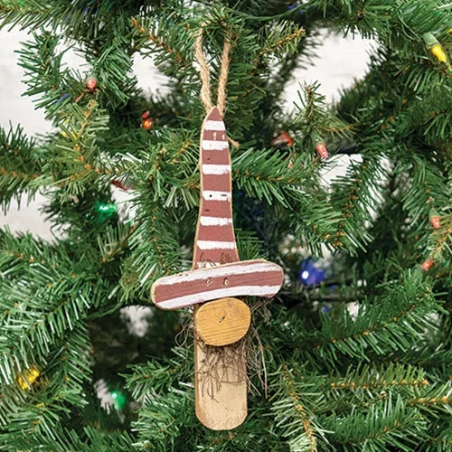 *Lath Candy Cane Gnome Ornament