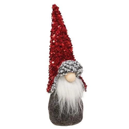 Lg Red Sequin Santa Gnome