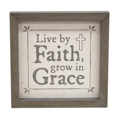 Live By Faith Framed Sign