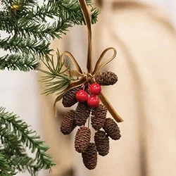 Mini Birchcones Berries & Pine Ribbon Hanger