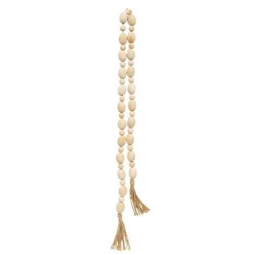 Natural Oval Bead Garland w/Tassels