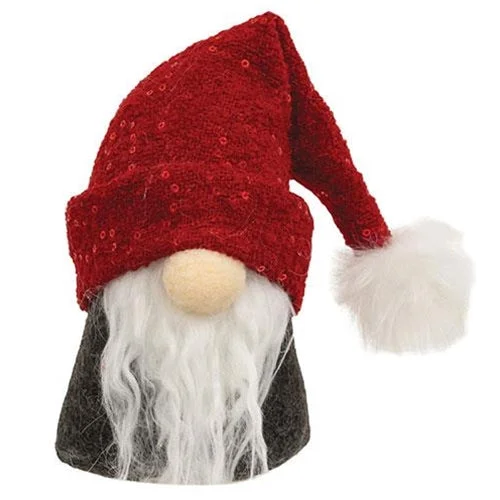 Red Sparkle Santa Hat Gnome