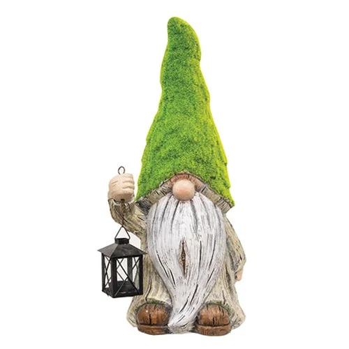 Resin Mossy Gnome w/Lantern