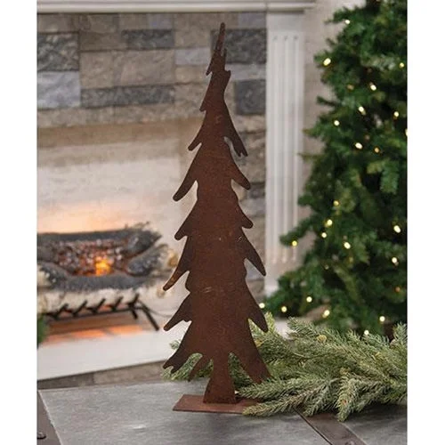 Rusty Metal Christmas Tree 23"