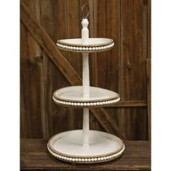 *Shabby Chic Beaded 3 Tier Tray