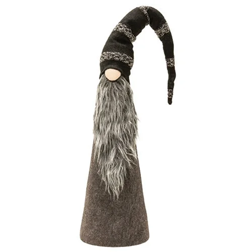 *Skinny Grey Beard Gnome w/Striped Hat 37.5"