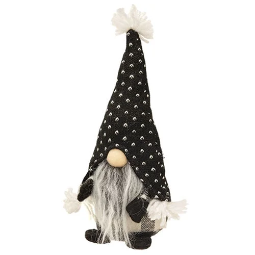 Standing Grey Beard Gnome w/Spotted Hat 8.65"