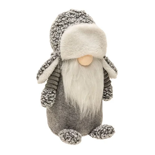 Standing Grey Santa Gnome 13"