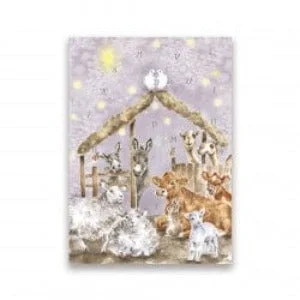 Away In A Manger Advent Christmas Card