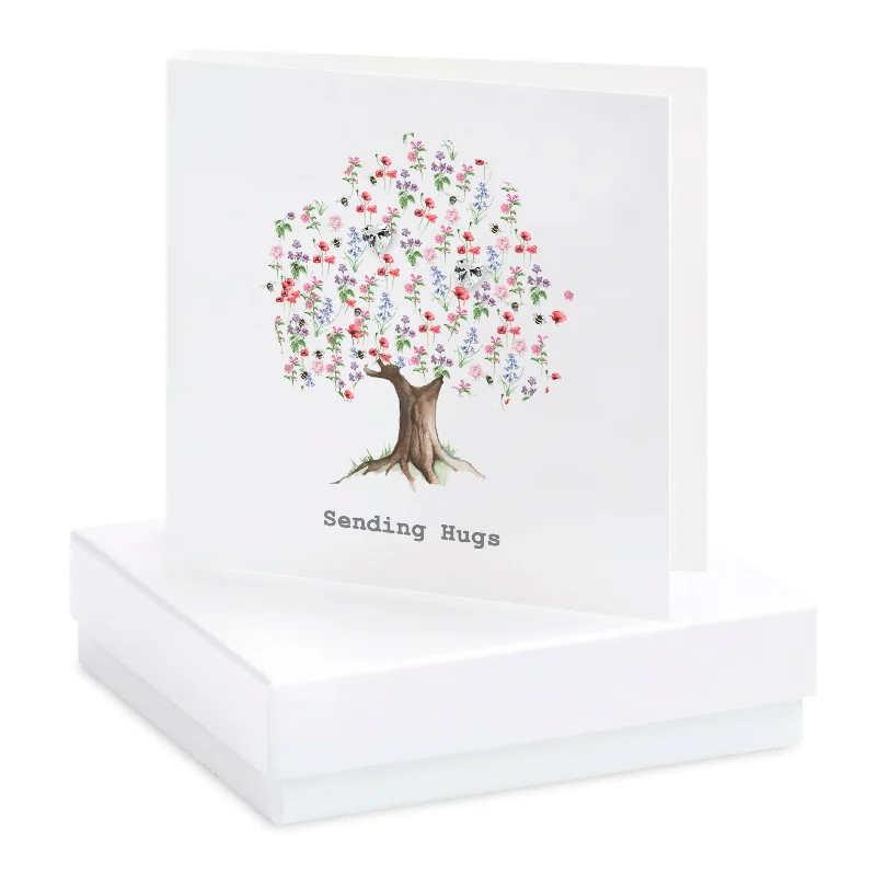 Tree Sterling Silver Stud Earrings - Boxed Card and Gift Set