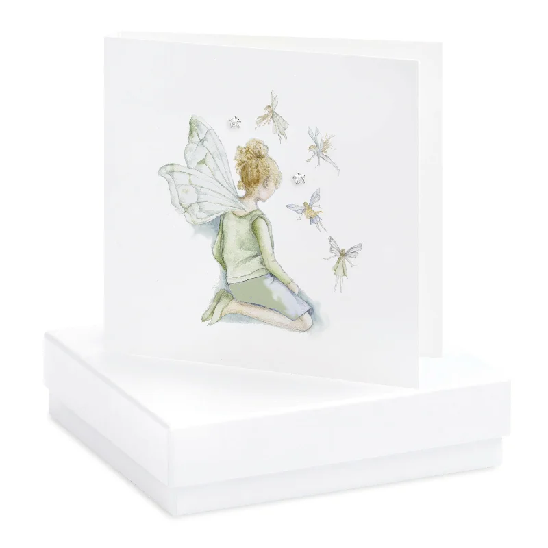 Sterling Silver Star Stud Earring and Fairy Card - Handcrafted Gift