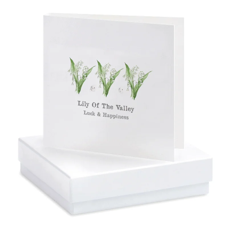 Sterling Silver Stud Earrings on Lily of the Valley Card  Perfect for Gifting