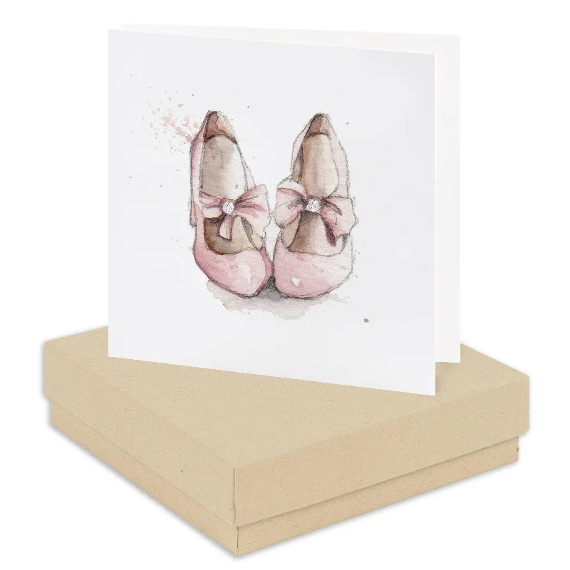 Sterling Silver Stud Earrings -  Boxed Party Shoe Card - Perfect for Gifting