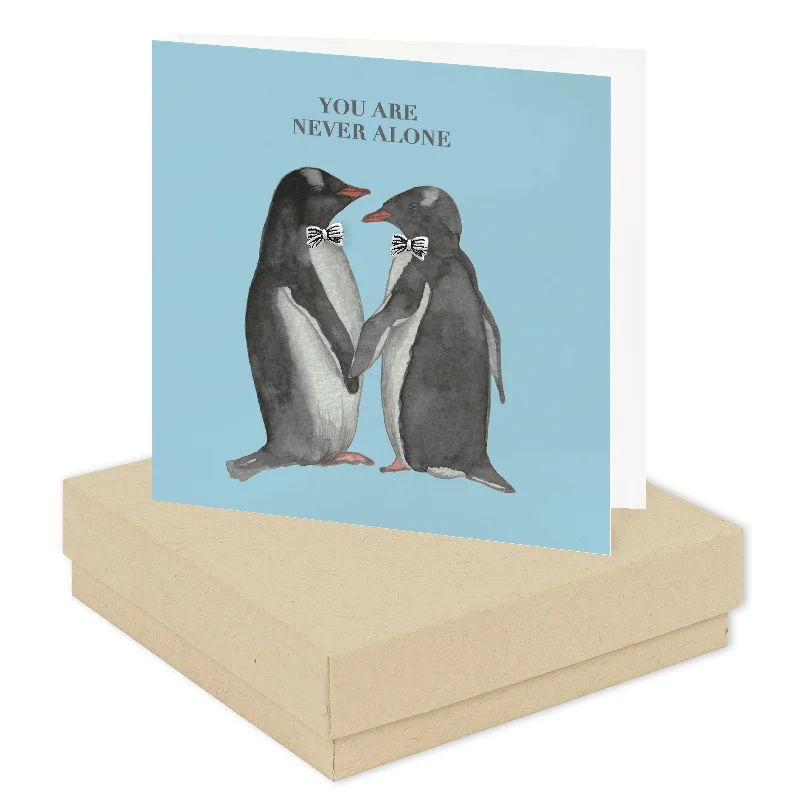 Sterling Silver Penguin Stud Earring Card - Perfect Gift for Penguin Lovers