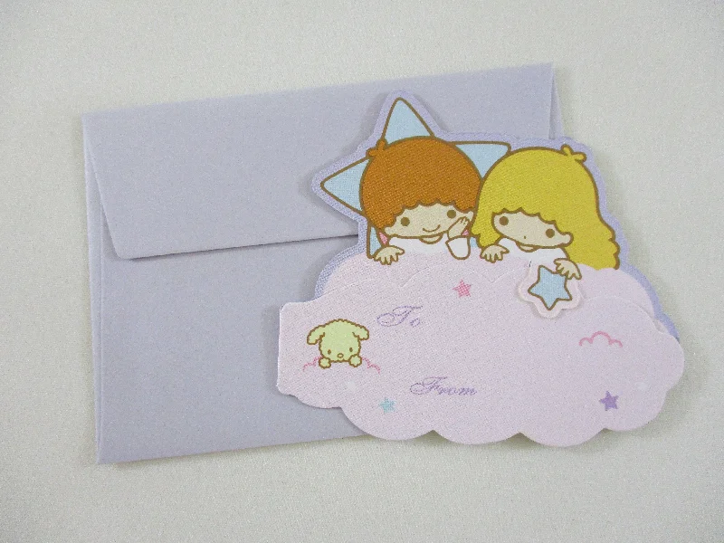 Cute Kawaii Sanrio Little Twin Stars Mini Gift Message Card 2004 - Small Writing Note Envelope Set Stationery