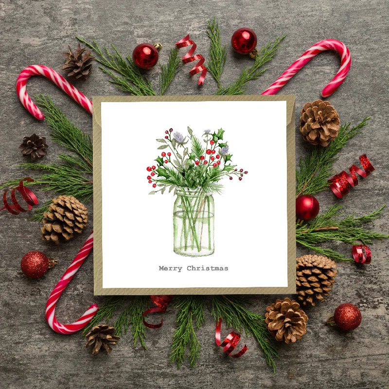 Flower Jar Christmas Card