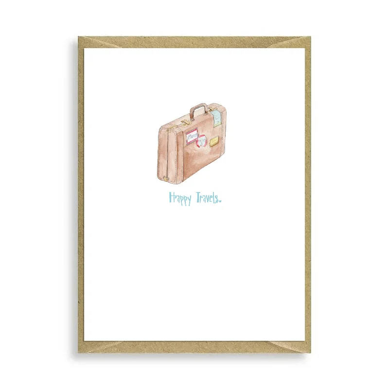 Suitcase Happy Travels Mini Card