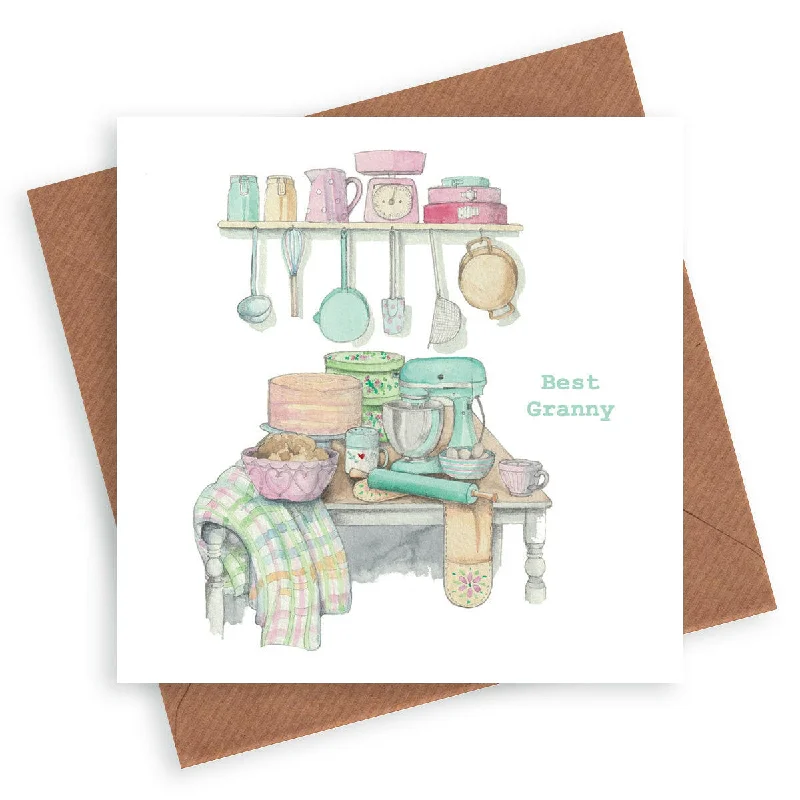 Grannys Best Baking Greeting Card - Perfect Card for Grandma  Handmade and Heartwarming