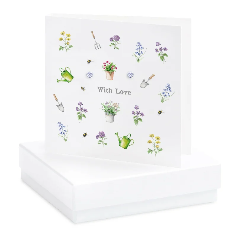 Sterling Silver Stud Earring Card - Boxed and Perfect for Garden Enthusiasts